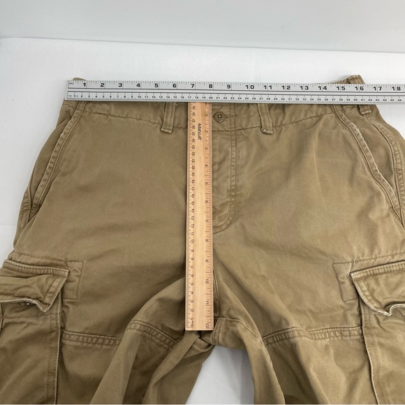 Abercrombie Fitch Shorts Mens 32 Button Fly Cargo Shorts Khaki Tan - Picture 7 of 10